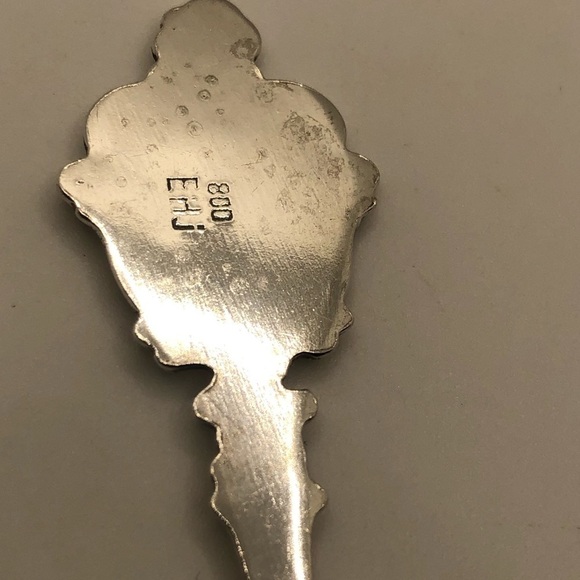 Vtg 800 Silver German Berchstesgaden Souvenir Spoon Heidelberg /800 EHJ / 4.1” - Picture 4 of 5